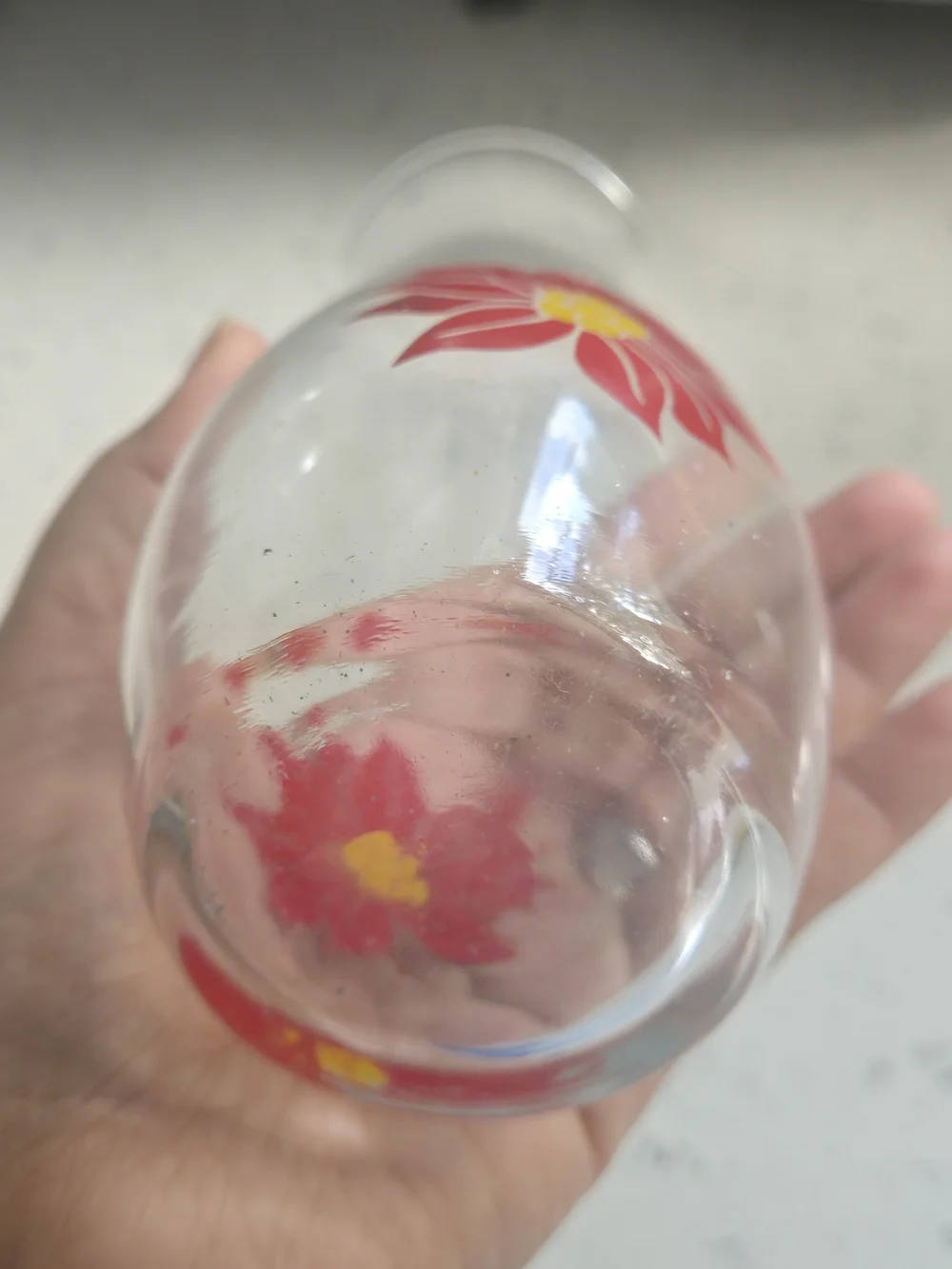 Vintage Pasabahce Poinsettia Bud Vase